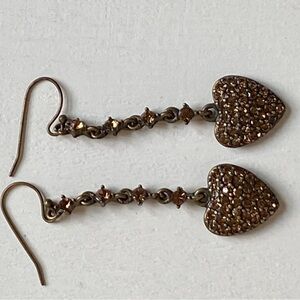 Metal and brown christals earrings